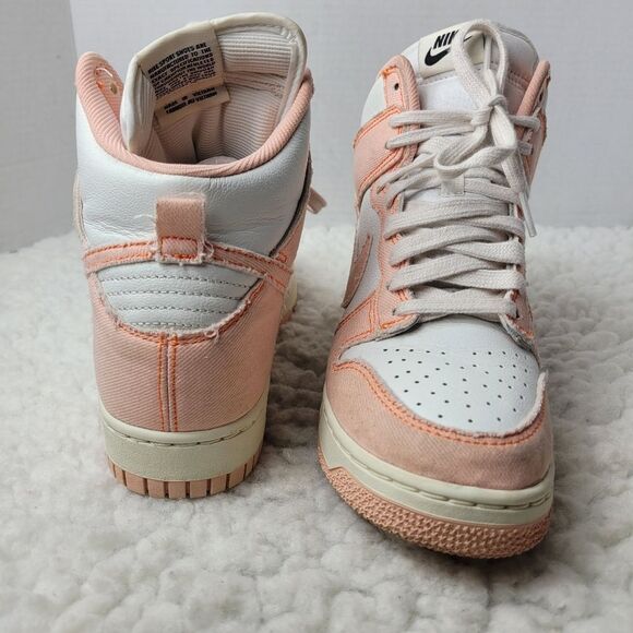 Nike Dunk High Top Womens Sneaker Size 8 Denim Corral White Leather DV1143-800 - Picture 6 of 10